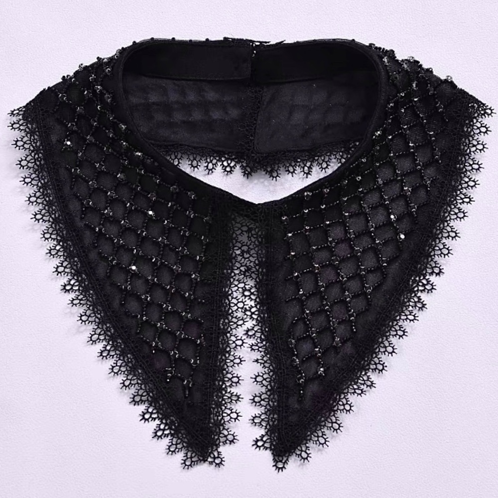 Gorgeous Long Point Fashion Collar Necklace with Glass Crystal Beads.
